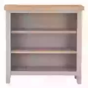 Small Wide Bookcase Grey or White Painted Finish and Washed Oak Top